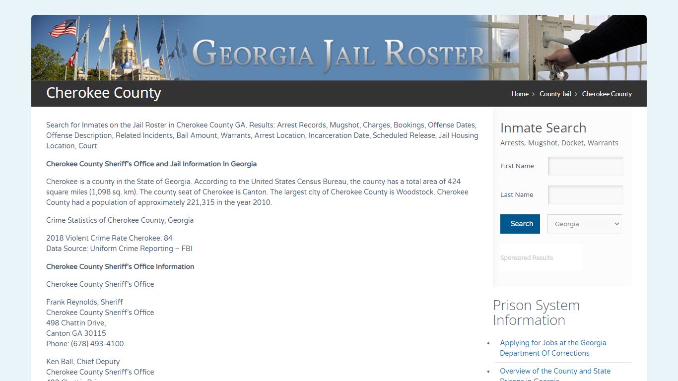 Cherokee County | Georgia Jail Inmate Search